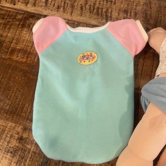 Vintage Mattel 1991 Magic Nursery Newborn Baby Doll and Pajamas and Bonnet - Picture 5 of 9